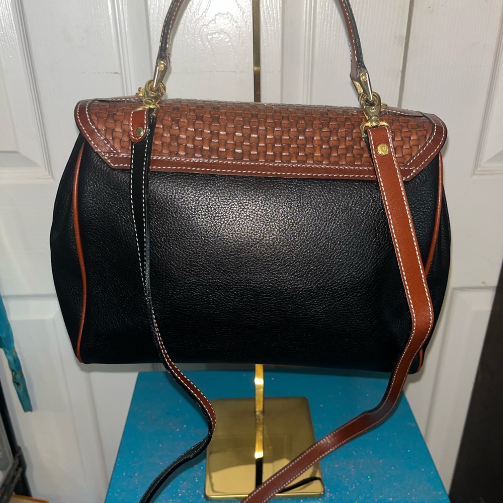 Bally Vintage Brown and Black Woven Leather Handbag - Picture 2 of 6